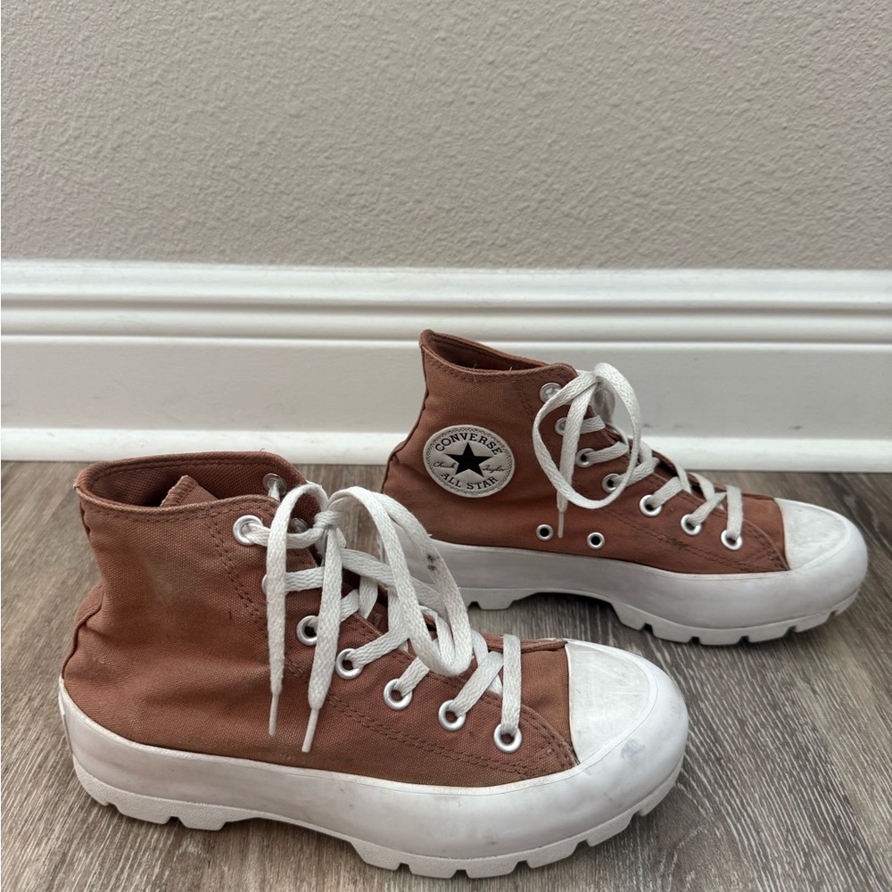 Converse Brown High-Top Platform Sneakers size US 7